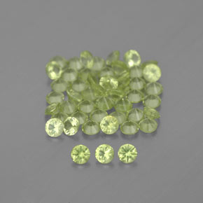 Gemas de peridoto verde natural de  ct, corte redondo, VVS-VS
