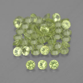 Gemas de peridoto verde natural de  ct, corte redondo, VVS-VS