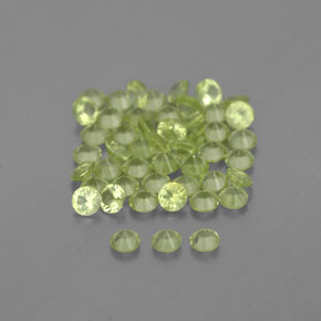 Gemas de peridoto verde natural de  ct, corte redondo, VVS-VS