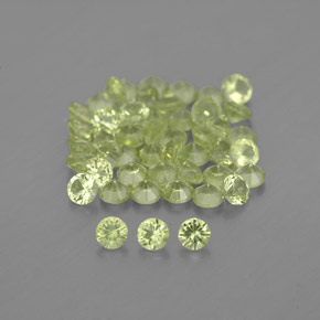 Gemas de peridoto verde natural de  ct, corte redondo, VVS-VS