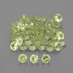 Gemas de peridoto verde natural de  ct, corte redondo, VVS-VS