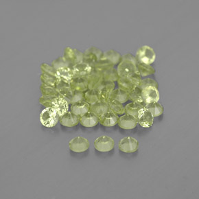Gemas de peridoto verde natural de  ct, corte redondo, VVS-VS