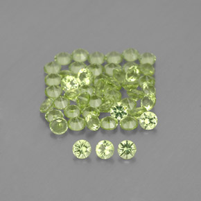 Gemas de peridoto verde natural de  ct, corte redondo, VVS-VS