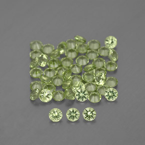 Gemas de peridoto verde natural de 1,54 ct, corte redondo, VVS-VS