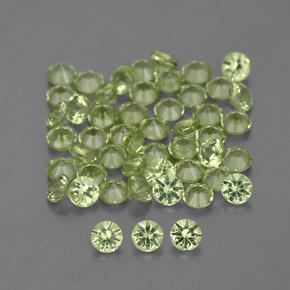 Gemas de peridoto verde natural de 1,54 ct, corte redondo, VVS-VS