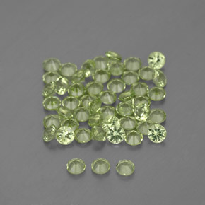 Gemas de peridoto verde natural de 1,54 ct, corte redondo, VVS-VS