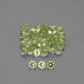 Gemas de peridoto verde natural de  ct, corte redondo, VVS-VS