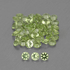 Gemas de peridoto verde natural de  ct, corte redondo, VVS-VS