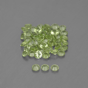 Gemas de peridoto verde natural de  ct, corte redondo, VVS-VS