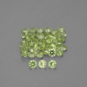 Gemas de peridoto verde natural de  ct, corte redondo, VVS-VS