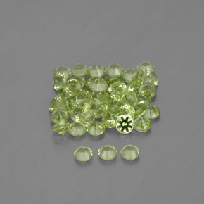 Gemas de peridoto verde natural de  ct, corte redondo, VVS-VS
