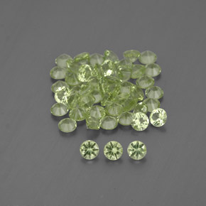 Gemas de peridoto verde natural de  ct, corte redondo, VVS-VS