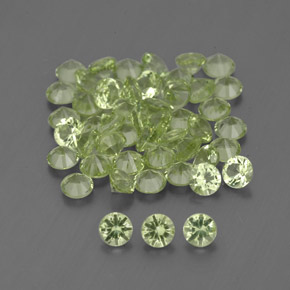 Gemas de peridoto verde natural de  ct, corte redondo, VVS-VS