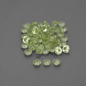 Gemas de peridoto verde natural de  ct, corte redondo, VVS-VS