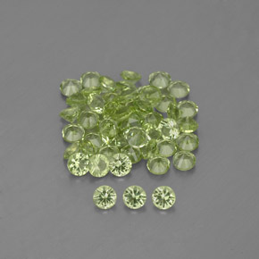 Gemas de peridoto verde natural de  ct, corte redondo, VVS-VS
