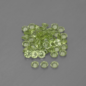 Gemas de peridoto verde natural de  ct, corte redondo, VVS-VS