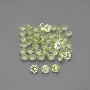 Gemas de peridoto verde natural de  ct, corte redondo, VVS-VS