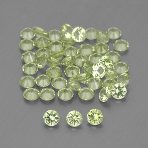 Gemas de peridoto verde natural de  ct, corte redondo, VVS-VS