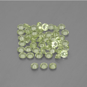 Gemas de peridoto verde natural de  ct, corte redondo, VVS-VS