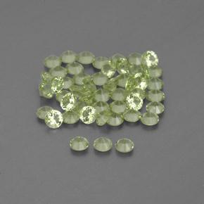Gemas de peridoto verde natural de 1,54 ct, corte redondo, VVS-VS