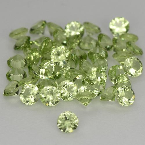 Gemas de peridoto verde natural de 1,47 ct, corte redondo, VVS-VS
