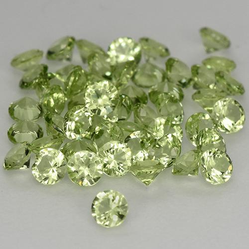 Gemas de peridoto verde natural de 1,47 ct, corte redondo, VVS-VS