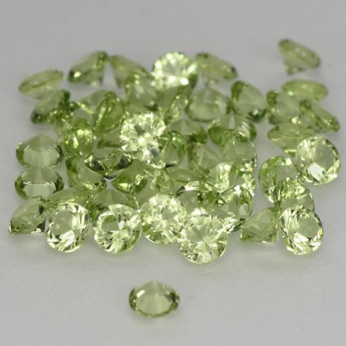 Gemas de peridoto verde natural de 1,47 ct, corte redondo, VVS-VS