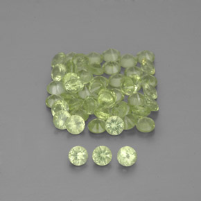 Gemas de peridoto verde natural de 1,48 ct, corte redondo, VVS-VS