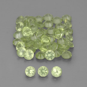 Gemas de peridoto verde natural de 1,48 ct, corte redondo, VVS-VS