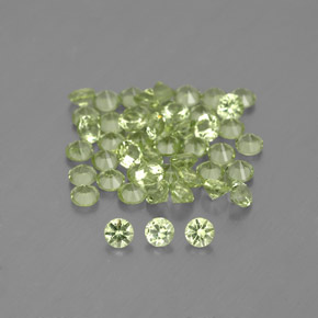 Gemas de peridoto verde natural de  ct, corte redondo, VVS-VS