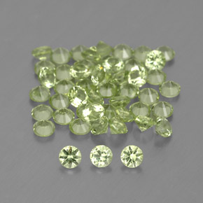 Gemas de peridoto verde natural de  ct, corte redondo, VVS-VS
