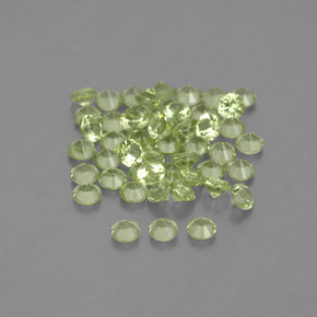 Gemas de peridoto verde natural de  ct, corte redondo, VVS-VS