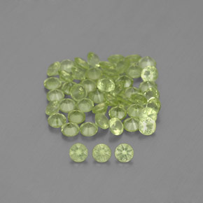 Gemas de peridoto verde natural de 1,47 ct, corte redondo, VVS-VS