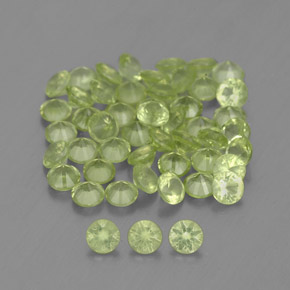 Gemas de peridoto verde natural de 1,47 ct, corte redondo, VVS-VS