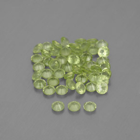 Gemas de peridoto verde natural de 1,47 ct, corte redondo, VVS-VS