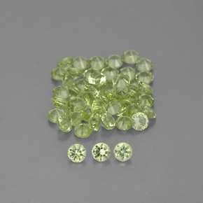 Gemas de peridoto verde natural de 1,47 ct, corte redondo, VVS-VS