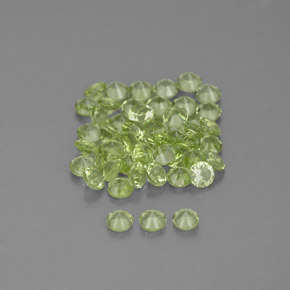 Gemas de peridoto verde natural de 1,47 ct, corte redondo, VVS-VS