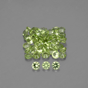 Gemas de peridoto verde natural de  ct, corte redondo, VVS-VS