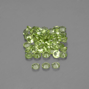 Gemas de peridoto verde natural de  ct, corte redondo, VVS-VS