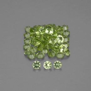 Gemas de peridoto verde natural de  ct, corte redondo, VVS-VS
