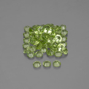 Gemas de peridoto verde natural de  ct, corte redondo, VVS-VS