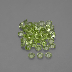 Gemas de peridoto verde natural de  ct, corte redondo, VVS-VS
