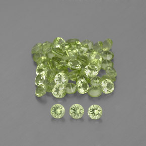 Gemas de peridoto verde natural de  ct, corte redondo, VVS-VS
