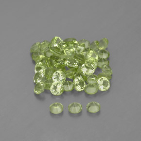 Gemas de peridoto verde natural de  ct, corte redondo, VVS-VS
