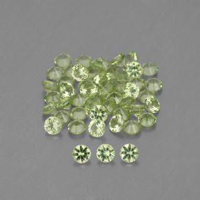 Gemas de peridoto verde natural de  ct, corte redondo, VVS-VS