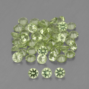 Gemas de peridoto verde natural de  ct, corte redondo, VVS-VS