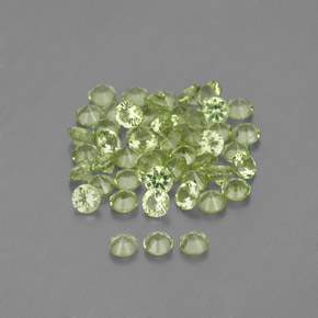 Gemas de peridoto verde natural de  ct, corte redondo, VVS-VS