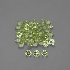 Gemas de peridoto verde natural de 1,48 ct, corte redondo, VVS-VS