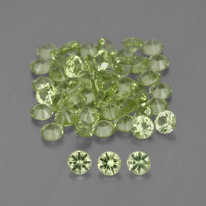 Gemas de peridoto verde natural de 1,48 ct, corte redondo, VVS-VS