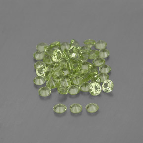 Gemas de peridoto verde natural de 1,48 ct, corte redondo, VVS-VS